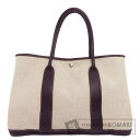 【SPECIAL COUPON対象商品 6/20〜6/26 10時迄!】エルメス ガーデンパーティPM シルバー金具 トートバッグ トワルアッシュ レディース ...