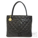 シャネル 復刻トート ゴールド金具 トートバッグ キャビアスキン レディース 【中古】【CHANEL】