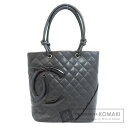 シャネル カンボンライン シルバー金具 トートバッグ カーフ レディース 【中古】【CHANEL】