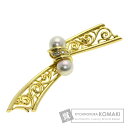 ミキモト アコヤパール 真珠 ダイヤモンド ブローチ K18イエローゴールド レディース 【中古】【MIKIMOTO】