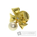 ミキモト リボンモチーフパール 真珠 タイピン K18イエローゴールド メンズ 【中古】【MIKIMOTO】