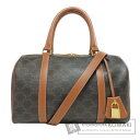 セリーヌ マカダム柄 2WAY ボストンバッグ レザー レディース 【中古】【CELINE】