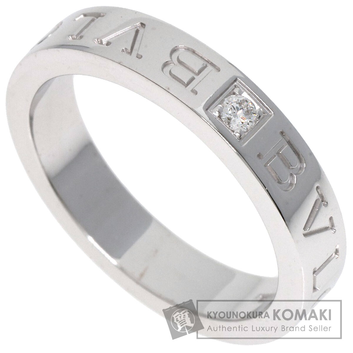 【PickupSALE開催! 2/7 〜2/16 1,000円OFFクーポン対象商品】ブルガリ ダブルロゴ 1P ダイヤモンド リング・指輪 K18ホワイトゴールド レディース 【中古】【BVLGARI】