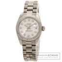 ロレックス 179179G デイトジャスト 10P ダイヤモンド 腕時計 K18ホワイトゴールド/K18WG レディース 【中古】【ROLEX】