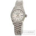 ロレックス 79179G デイトジャスト 10P ダイヤモンド 腕時計 K18ホワイトゴールド/K18WG レディース 【中古】【ROLEX】