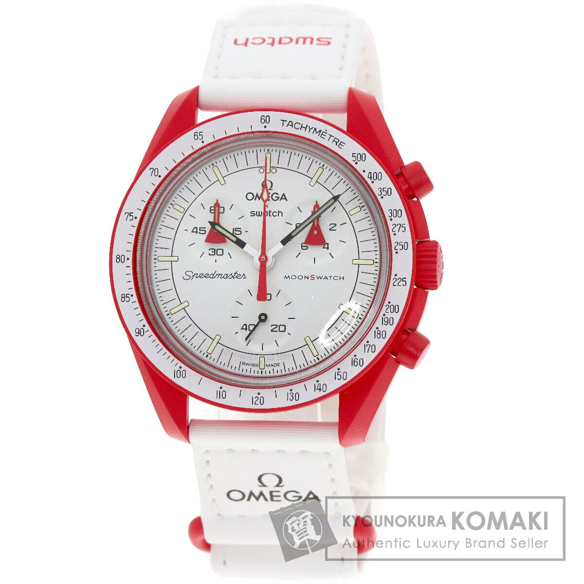 スウォッチ S033R100 MISSION TO MARS スピードマスター オメガ コラボ 腕時計 セラミック/ナイロン メンズ 【中古】【Swatch】