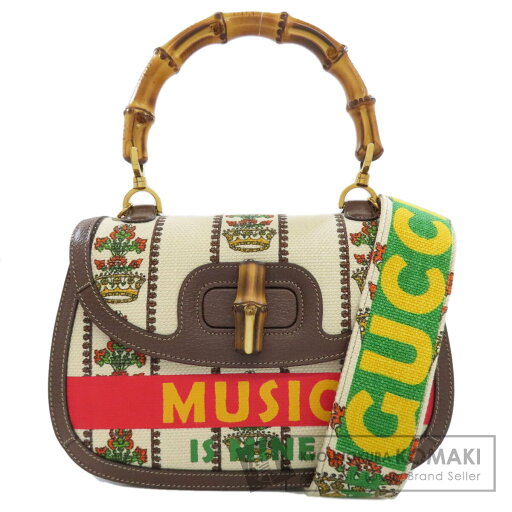グッチ 681173 バンブーバッグ 100周年記念モデル ハンドバッグ キャンバス レディース 【中古】【GUCCI】 グッチ 681173 バンブーバッグ 100周年記念モデル ハンドバッグ キャンバス レディース 【中古】【GUCCI】