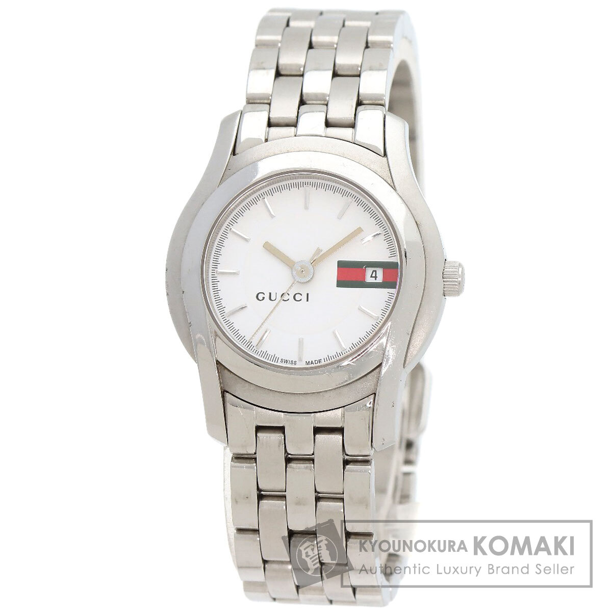 グッチ 5500L ラウンドフェイス 腕時計 ステンレススチール/SS レディース 【中古】【GUCCI】