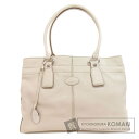 トッズ ロゴ トートバッグ レザー レディース 【中古】【TODS】
