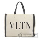 バレンティノ ロゴ スタッズ トートバッグ キャンバス レディース 【中古】【VALENTINO】