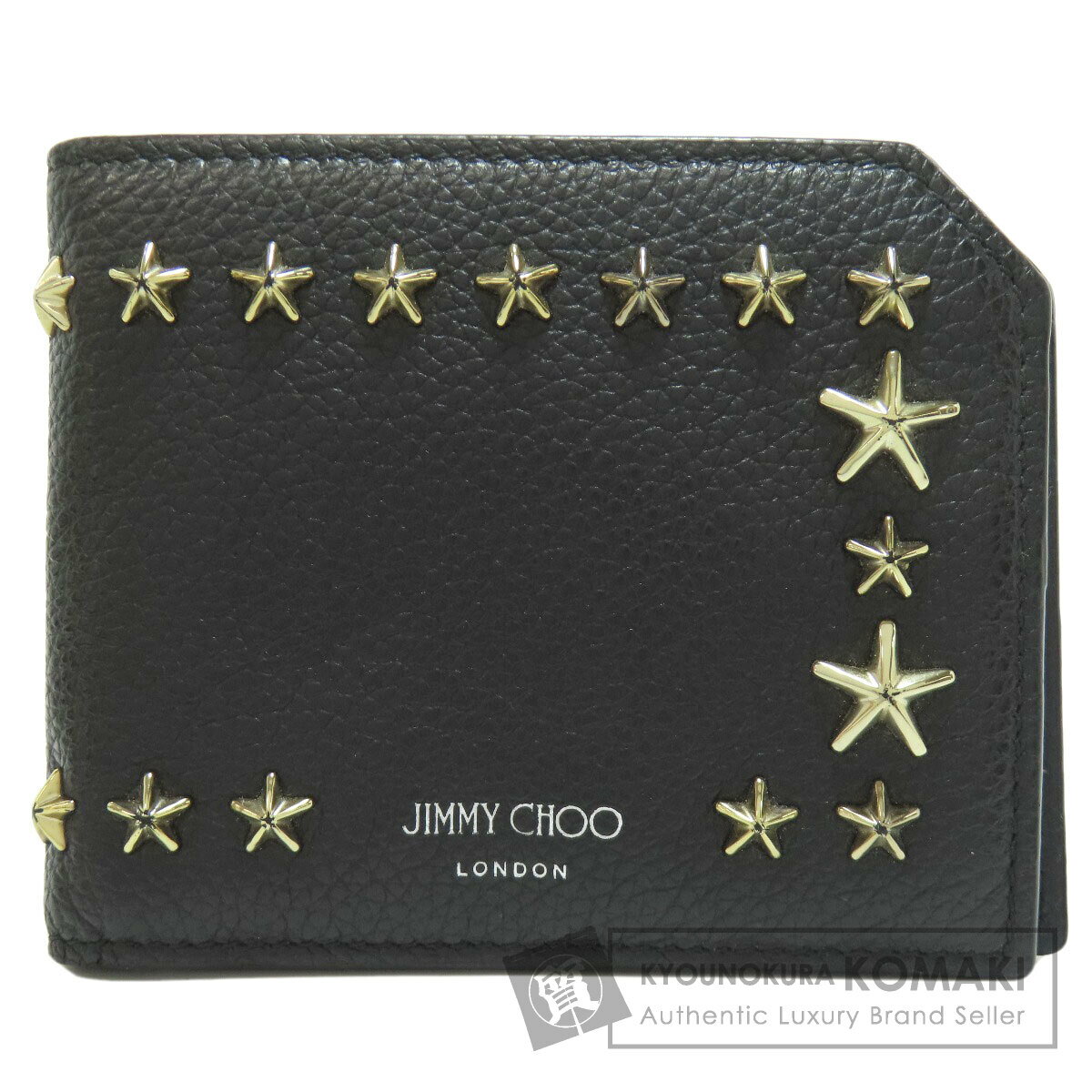 ジミーチュウ スターモチーフ 二つ折り財布(小銭入れあり) レザー レディース 【中古】【Jimmy Choo】