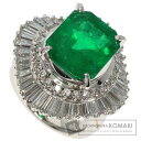 6.99ct エメラルド ダイヤモンド リング・指輪 プラチナPT900 21.2g レディース 【中古】