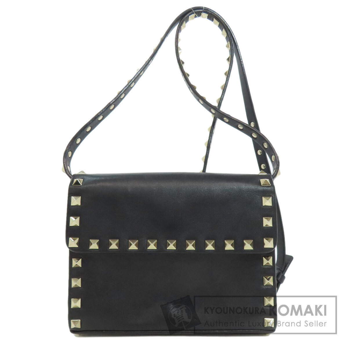 バレンティノ スタッズ ショルダーバッグ レザー レディース 【中古】【VALENTINO】