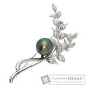 タサキ パール 真珠 ダイヤモンド ブローチ K18ホワイトゴールド レディース 【中古】【TASAKI】