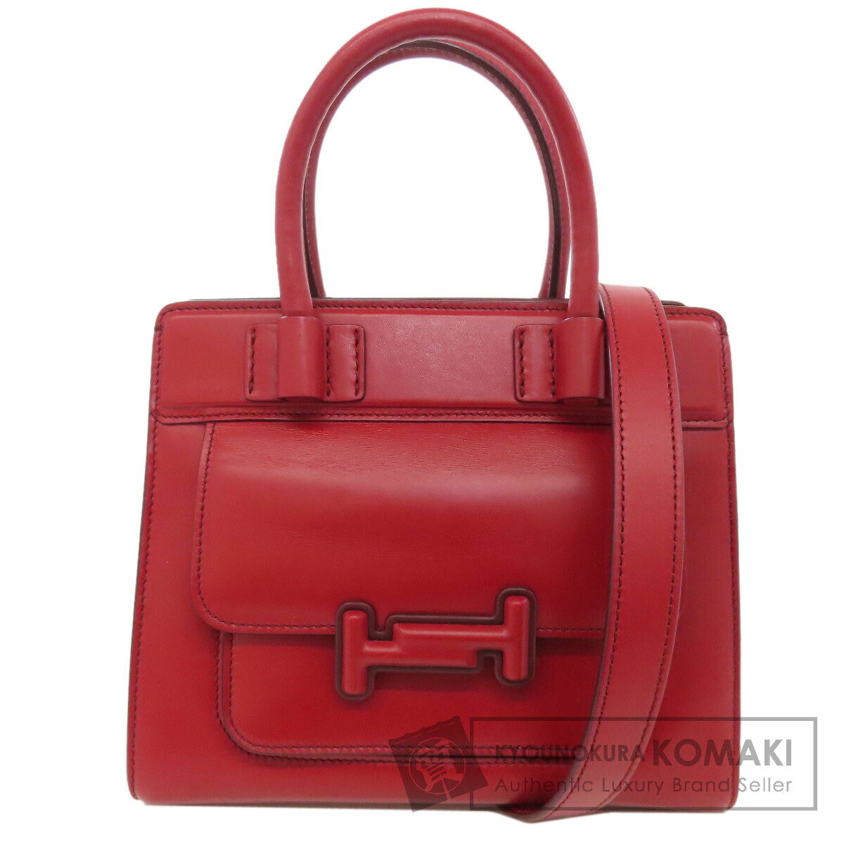 トッズ ダブルT 2WAY ハンドバッグ レザー レディース 【中古】【TODS】