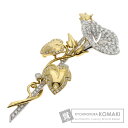 2.84ct 朝顔モチーフ ダイヤモンド ブローチ K18イエローゴールド/PT900 19.4g レディース 【中古】