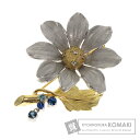 石川暢子 as time コスモス サファイア ダイヤモンド ブローチ K18イエローゴールド/K18WG レディース 【中古】【NOBUKO ISHIKAWA...