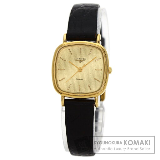 ロンジン スクエアフェイス 腕時計 GP/革 レディース 【中古】【LONGINES】 ロンジン スクエアフェイス 腕時計 GP/革 レディース 【中古】【LONGINES】