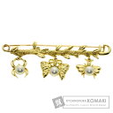 ミキモト パール 真珠ダイヤモンド ブローチ K18イエローゴールド レディース 【中古】【MIKIMOTO】