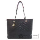 シャネル チェーントート パンチング シルバー金具 トートバッグ グレインド カーフスキン レディース 【中古】【CHANEL】