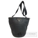 プラダ ロゴ ショルダーバッグ カーフ レディース 【中古】【PRADA】