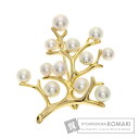 ミキモト 幸福の木 パール 真珠 ブローチ K18イエローゴールド レディース 【中古】【MIKIMOTO】