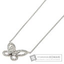 グラフ ミニ バタフライ ダイヤモンド ネックレス K18ホワイトゴールド レディース 【中古】【GRAFF】