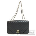 シャネル チェーンショルダー Vステッチ ゴールド金具 ショルダーバッグ ラムスキン レディース 【中古】【CHANEL】(4)