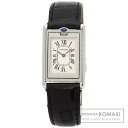 カルティエ W1011258 タンク バスキュラント MM 腕時計 ステンレススチール/革 ボーイズ 【中古】【CARTIER】