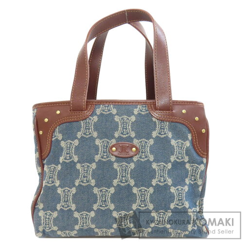 セリーヌ マカダム柄 ハンドバッグ デニム レディース 【中古】【CELINE】 セリーヌ マカダム柄 ハンドバッグ デニム レディース 【中古】【CELINE】