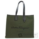 サルヴァトーレフェラガモ ロゴ トートバッグ キャンバス レディース 【中古】【Salvatore Ferragamo】