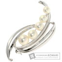 ミキモト パール 真珠 ブローチ K14ホワイトゴールド レディース 【中古】【MIKIMOTO】
