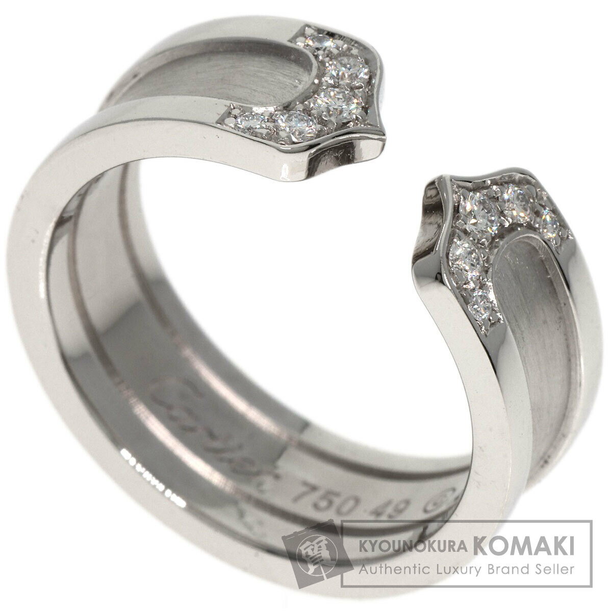 カルティエ C2 ダイヤモンド #49 リング・指輪 K18ホワイトゴールド レディース 【中古】【 ...