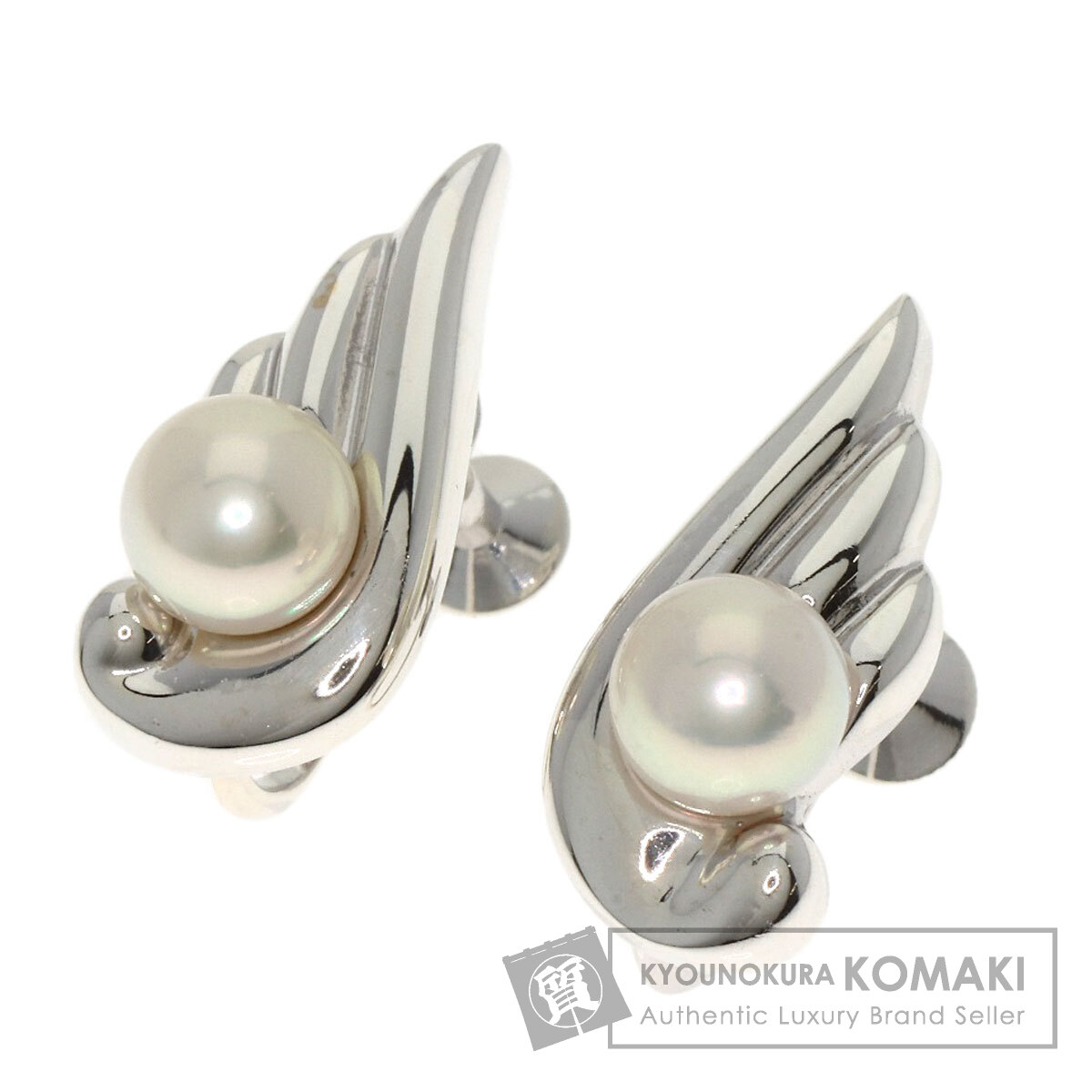 ミキモト パール 真珠 イヤリング シルバー レディース 【中古】【MIKIMOTO】