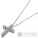グラフ ラウンド ダイヤモンド クロス スモール ネックレス K18ホワイトゴールド レディース 【中古】【GRAFF】