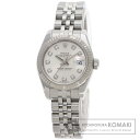ロレックス 179174G デイトジャスト 10P ダイヤモンド 腕時計 ステンレススチール/SS/K18WG レディース 【中古】【ROLEX】