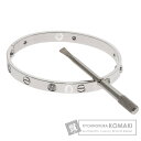 カルティエ ラブブレス ハーフダイヤモンド ドライバー付き #17 ブレスレット K18ホワイトゴールド レディース 【中古】【CARTIER】