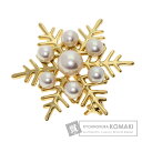 【SummerSALE対象商品 7/11〜7/15 10時迄!】ミキモト スノーフレーク パール 真珠 ブローチ K18イエローゴールド レディース 【中古】【...