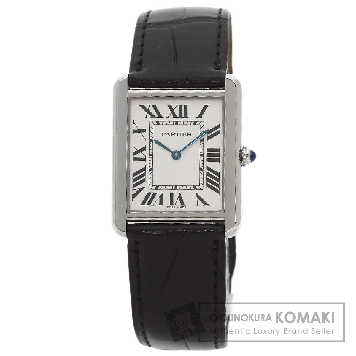 カルティエ W1018355 タンクソロLM 腕時計 ステンレススチール/アリゲーター メンズ 【中古】【CARTIER】