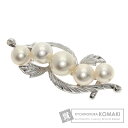 ミキモト パール 真珠 帯留め K14ホワイトゴールド レディース 【中古】【MIKIMOTO】