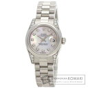 ロレックス 179296NG デイトジャスト 10P ダイヤモンド 腕時計 プラチナ/PT レディース 【中古】【ROLEX】