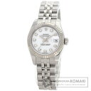 ロレックス 179174G デイトジャスト 10P ダイヤモンド 腕時計 ステンレススチール/SS/K18WG レディース 【中古】【ROLEX】