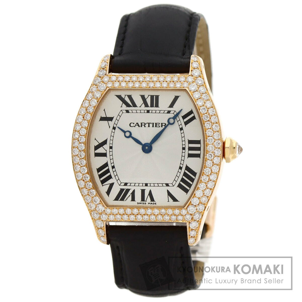 カルティエ WA503951 トーチュ LM ダイヤモンド 腕時計 K18ピンクゴールド/革/ダイヤモンド メンズ 【中古】【CARTIER】