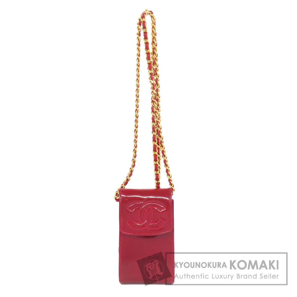 シャネル ココマーク チェーンショルダー アクセサリーポーチ エナメル レディース 【中古】【CHANEL】