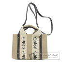 クロエ ウッディ ミニ 2WAY ハンドバッグ キャンバス レディース 【中古】【CHLOE】
