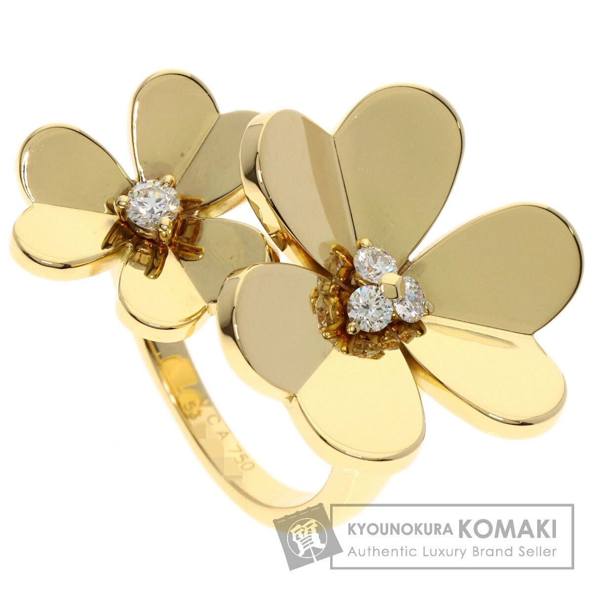 ヴァンクリーフ＆アーペル フリヴォルリング アントレ レ ドア ダイヤモンド リング・指輪 K18イエローゴールド レディース 【中古】【..