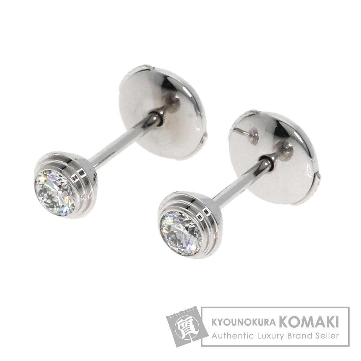 カルティエ ダムール スモール ダイヤモンド ピアス K18ホワイトゴールド レディース 【中古】【CARTIE..