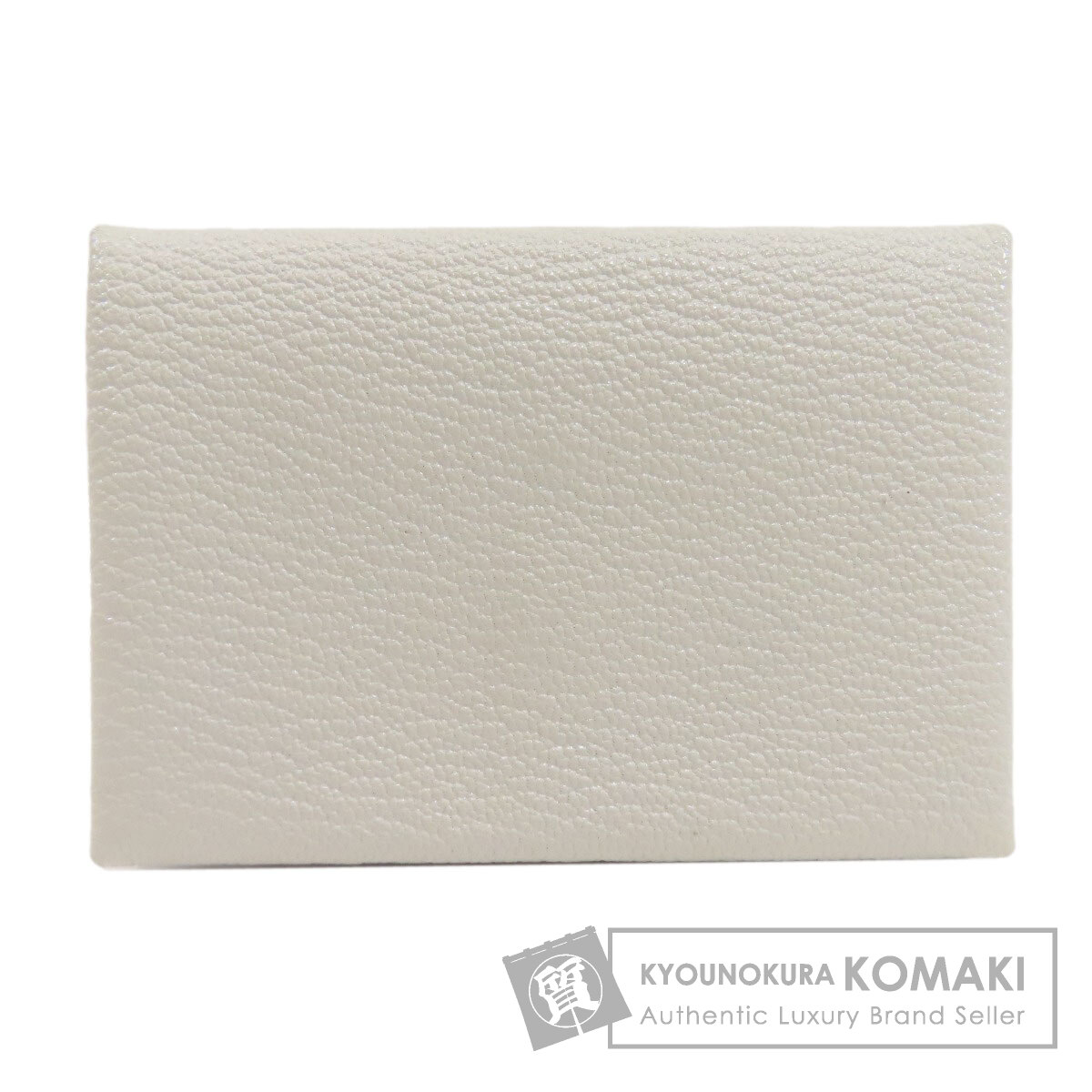 エルメス カルヴィ デュオ シルバー金具 カードケース シェーブル レディース 【中古】【HERMES】