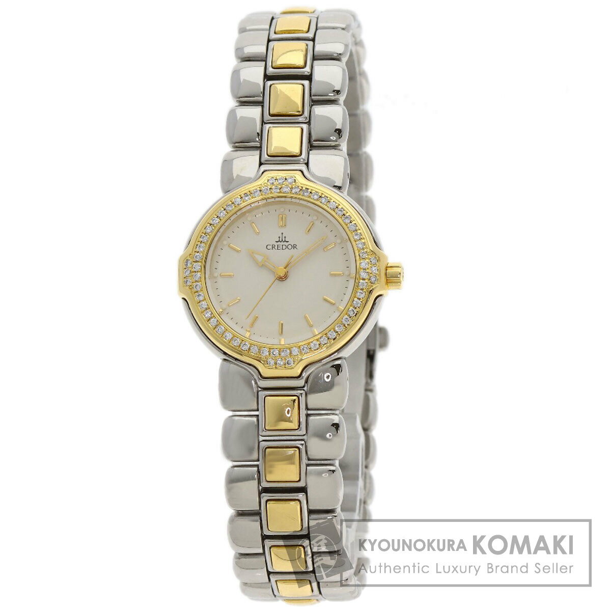 セイコー GSAB004 クレドール ダイヤモンドベゼル 腕時計 ステンレススチール/SSxK18YG/ダイヤモンド レディース 【中古】【SEIKO】
