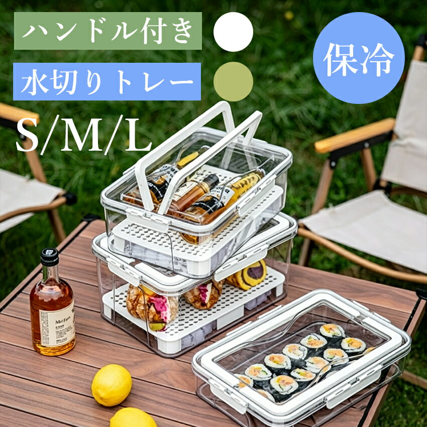 Rakuten - ピクニック お弁当箱 保存容器 密閉 鮮度長持ち お弁当箱 保冷 水切りネット 水切りトレイ 大容量 ピクニック ピクニックケース ランチボックス 花見 重箱 御重 行楽 レジャー コンパクト冷凍